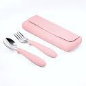 ASOMIC 316 Stainless Steel Toddler Utensils with Travel Case, Pink