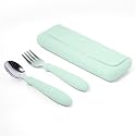 ASOMIC 316 Stainless Steel Toddler Utensils with Travel Case, Mint