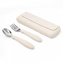 ASOMIC 316 Stainless Steel Toddler Utensils with Travel Case, Ivory