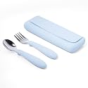 ASOMIC 316 Stainless Steel Toddler Utensils with Travel Case, Sky Blue