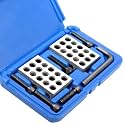 Pair of 1 x 2 x 3 Inch Parallel Block Sets 23 Holes 1/10,000th Precision with Case