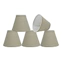 Aspen Creative 32112-5A, Hardback Empire Clip-On Chandelier Lamp Shade, Khaki, 3" Top x 6" Bottom x 5" Slant Height, Set of 5