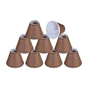 Aspen Creative 51011-9, Hardback Empire Transitional Clip-On Chandelier Shade, Dark Brown Burlap Texture Fabric, 3" Top x 6" Bottom x 5" Slant, Set of 9