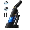 Aspiron Cordless Handheld Vacuum, 24KPA Powerful Car Vacuum, 2-Speed, 2 Charging Methods, Wireless Charger, Ergonomic Handle, Portable Rechargeable Vacuum Cleaner for Car, Home, Black Gold