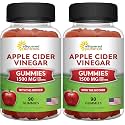 aSquared Nutrition Apple Cider Vinegar Gummies - 1500mg Per Serving - with The Mother - 90 ACV Gummies w/Vitamin B6 &amp; B12, Folic Acid - Vegan Gummy Supplement Alternative to Capsules Pills (Pack of 2)
