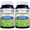 aSquared Nutrition Nicotinamide with Resveratrol - 120 Veggie Capsules - Vitamin B3 500mg (Niacinamide Flush Free) - Supplement Pills to Support NAD, Skin Cell Health & Energy (Pack of 2)