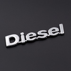 chrome finish car fuel tank sticker - fuel tank logo emblem badge monogram universal for car diesel 2x8cm