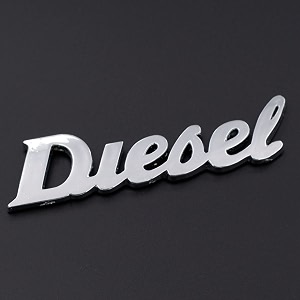 chrome finish car fuel tank sticker - fuel tank logo emblem badge monogram universal for car diesel 3x85cm