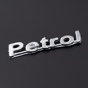 chrome finish car fuel tank sticker - fuel tank logo emblem badge monogram universal for car petrol 2x8cm