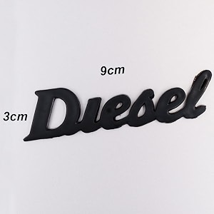 chrome finish car fuel tank sticker - fuel tank logo emblem badge monogram universal for car diesel black 3x9cm