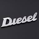 Chrome Finish Car Fuel Tank Sticker - Fuel Tank Logo Emblem Badge Monogram Universal for Car (Diesel 3x8.5cm)