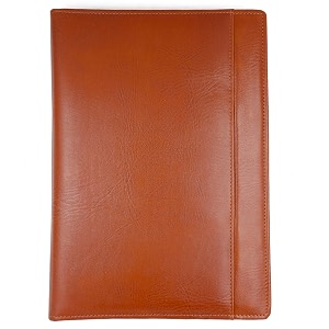 professional pu leather two-ring mechanism multipurpose zipper conference handle bag organiser for meetings seminars conferences presentations interview portfolio brown with leaf