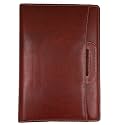Professional PU Leather Two-Ring Mechanism Multipurpose Zipper Conference Handle Bag Organiser for Meetings, Seminars, Conferences, Presentations, Interview Portfolio (Maroon, with Leaf)