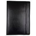 Professional PU Leather Two-Ring Mechanism Multipurpose Zipper Conference Handle Bag Organiser For Meetings, Seminars, Conferences, Presentations, Interview Portfolio (Black, With Leaf)