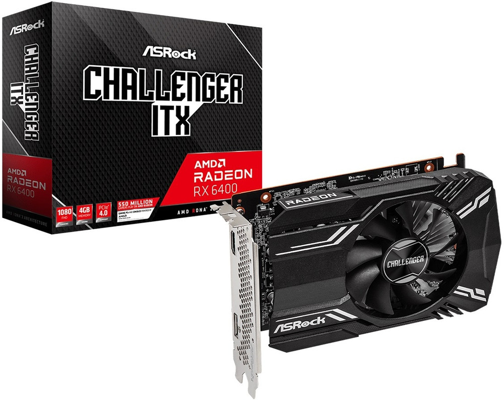 ASRock RX 6400 GDDR6 4 GB AMD Radeon Chipset 64 bit 2321 MHz Graphics ...