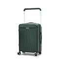 Assembly Rover 20 Inch (55cm) Cabin Trolley Bag Hard Shell Polycarbonate Suitcase Wide Trolley Design with TSA Lock 8 Spinner Wheels Carry On Luggage Green