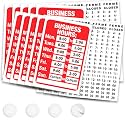ASSURED SIGNS Business Hours Sign for Glass Door, 11.7 x 7.7 Inch, 10 Pack