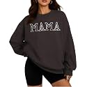 ASTANFY Womens Crewneck Sweatshirt Mama Letter Print Long Sleeve Loose Fashion Pullover Top