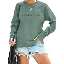 ASTANFY Womens Crewneck Sweatshirt Mama Letter Print Long Sleeve Loose Fashion Pullover Top