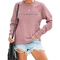 ASTANFY Womens Crewneck Sweatshirt Mama Letter Print Long Sleeve Loose Fashion Pullover Top
