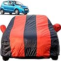 Astar Dustproof Car Cover with Mirror Pockets, Red Blue Stripes, Taffeta Polyster,Triple Stitched, Compatible with Maruti Astar Car Cover (2008 to 2014), Astar Car Accessories