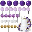 ASTARON 50 Pcs Ball Cake Topper Sticks Mini Balloons for Cake Decoration