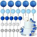 ASTARON 50 Pcs Ball Cake Topper Sticks Mini Balloons for Cake Decoration