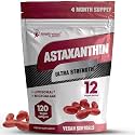 Astaxanthin 12mg, 120 Softgels, 4 Month Supply Axanthanin Supplement