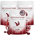 Astaxanthin 12mg Antioxidants Supplement – Natural Microalgae Source – Lipid-Based Softgel for Enhanced Absorption – Cognitive, Vision & Joint Support – 30 Softgels (Pack of 3)