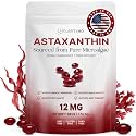 Astaxanthin 12mg Antioxidants Supplement – Natural Microalgae Source – Lipid-Based Softgel for Enhanced Absorption – Cognitive, Vision & Joint Support – 30 Softgels (Pack of 1)