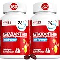 Astaxanthin Supplements 24mg 150 Softgels w/ Coconut MCT & Grape Seed Oil