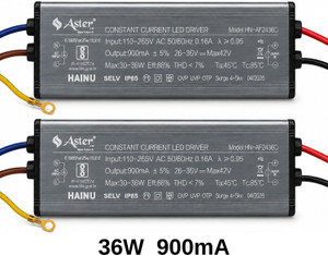 aster lite 36w led driver 900ma for street light and flood light pack of 2 led driver