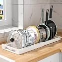 Pot Lid Holder - Stainless Steel Countertop Pan Lid Organizer, Space Saving Easy Installing Kitchen Holder Supplies for Hotels, Restaurants, Bars, Homes - multicolor