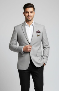 ASTHETIC Solid Single Breasted Party Festive Formal