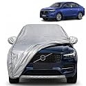 Astor 100% Waterproof Car Cover | Dustproof Sun Protection Cover | Soft Cotton Lining | Triple Stitched | Mirror Pocket | Antenna Pocket | All Weather Body Cover (Silver with Yellow Piping)