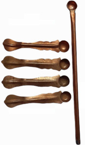 astrix four copper spoons for hawan pooja with one long copper spoon for ghee