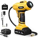 AstroAI Cordless Tire Inflator Air Compressor 20V Rechargeable Battery Powered 160PSI Portable Handheld Air Pump with 12V Car Power Adapter Digital Pressure Gauge for Cars Motorcycles ACJY21LIDC