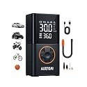 AstroAI Wireless Electric Air Pump, Portable Battery Bicycle Pump with All Valves, LED Light, Rechargeable Tyre Pump for Bicycle, E-Bike, Car, Motorcycle, Balls, Black