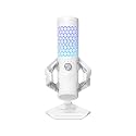 ASUS ROG Carnyx USB Gaming Microphone (25mm Condenser Capsule, 192kHz/24-bit, Cardioid, high-Pass Filter, Built-in pop Filter, Metal Shock Mount, one-Touch Mute, Aura Sync RGB)- Moonlight White