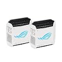 ASUS ROG Rapture GT6 (2PK) AX10000 Tri-Band WiFi 6 Gaming Mesh System, Covers up to 5,800 sq ft, 2.5 Gbps Port, Triple-Level Game Acceleration, UNII 4, Free Lifetime Internet Security, Moonlight White