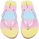 Ataiwee Girls Flip Flop Sandals Colorful Print Slip-On.