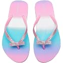 Ataiwee Girls Flip Flop Sandals Colorful Print Slip-On.
