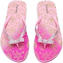 Ataiwee Girls Flip Flop Sandals Colorful Print Slip-On.