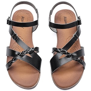Ataiwee Womens Casual Ankle Strap Comfortable Slide