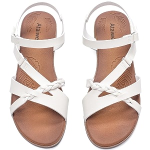 Ataiwee Womens Casual Ankle Strap Comfortable Slide