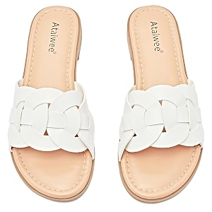 Ataiwee Womens Dressy Braided Open Toe Flat