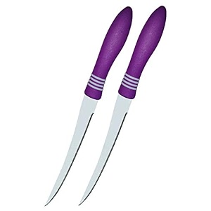 at-001 concord kitchen knife stainless steel multipurpose table knife for dining and vegetable chopping serrated edge 12 cm purple