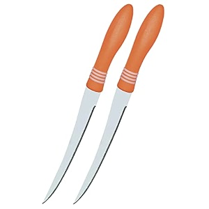 at-001 concord kitchen knife stainless steel multipurpose table knife for dining and vegetable chopping serrated edge 12 cm orange