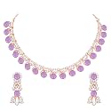 Atasi International Colored Diamond AD Necklace Jewellery Set with Earrings for Women Ideal for Party, Wedding, Festivals
