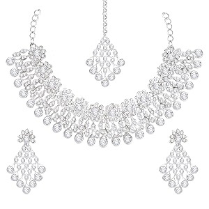 atasi international kundan necklace set with earrings amp maang tikka for women  ideal jewellery for wedding party amp festive occasions